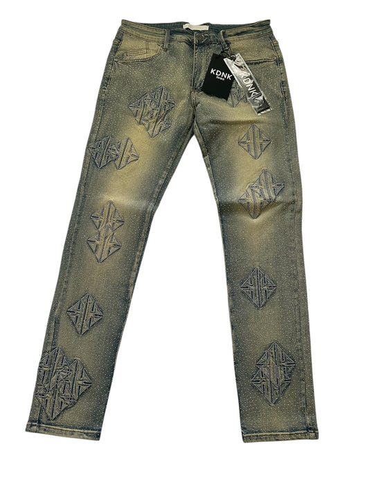 KDNK SIGIL RHINESTONE SKINNY JEANS