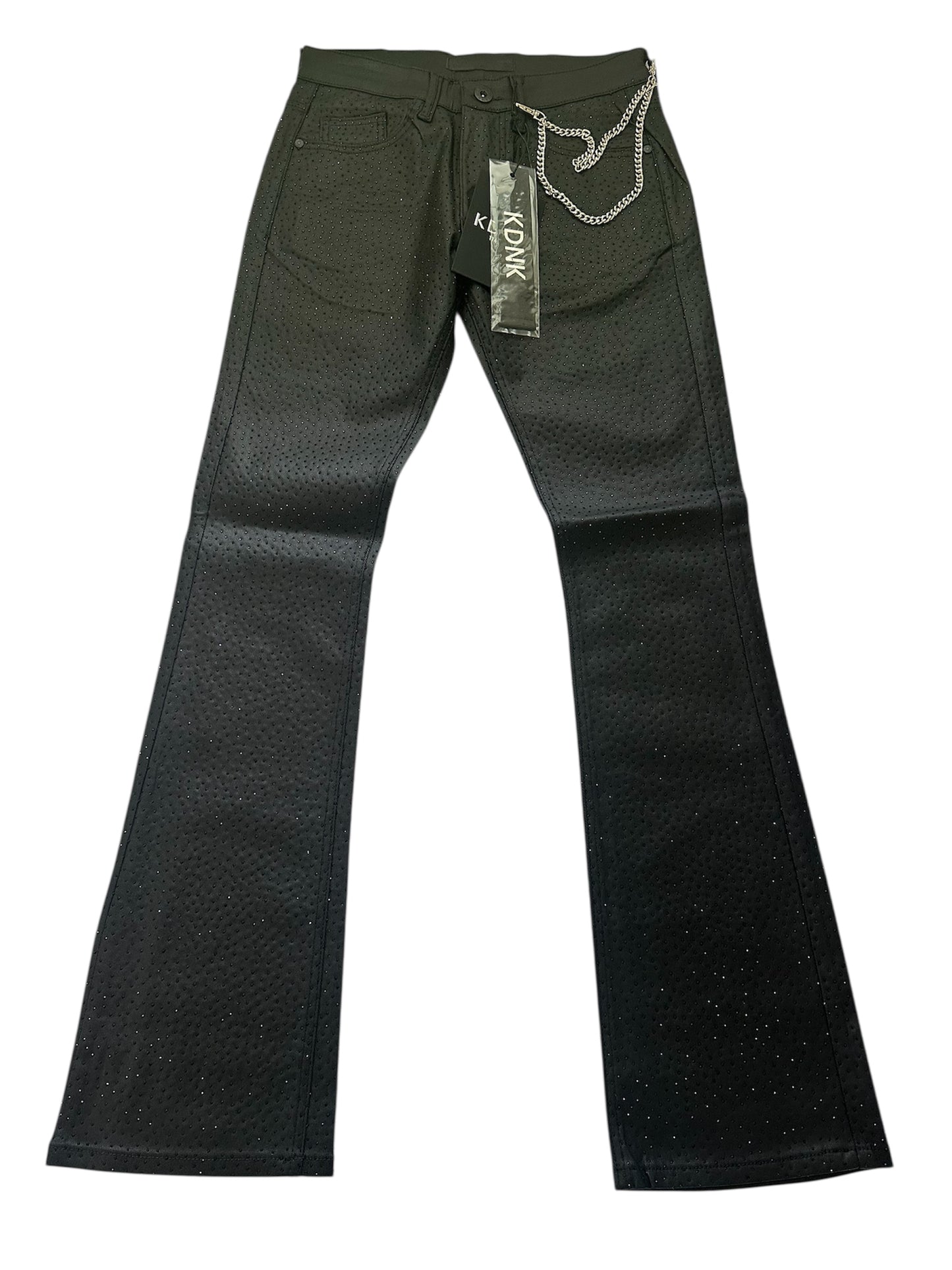 KDNK DESTROYER RHINESTONE WAXED JEANS