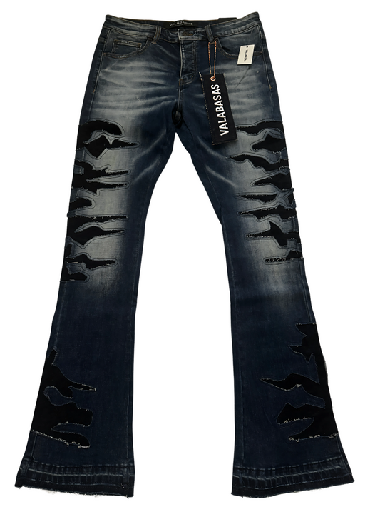 VALABASAS STACKED FLARE JEANS