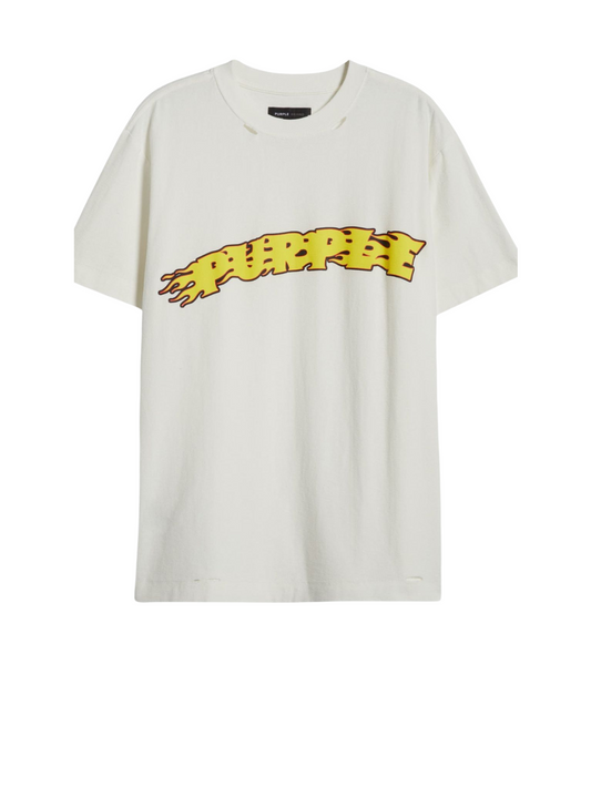 PURPLE COTTON JERSEY GRAFIC T - SHIRT