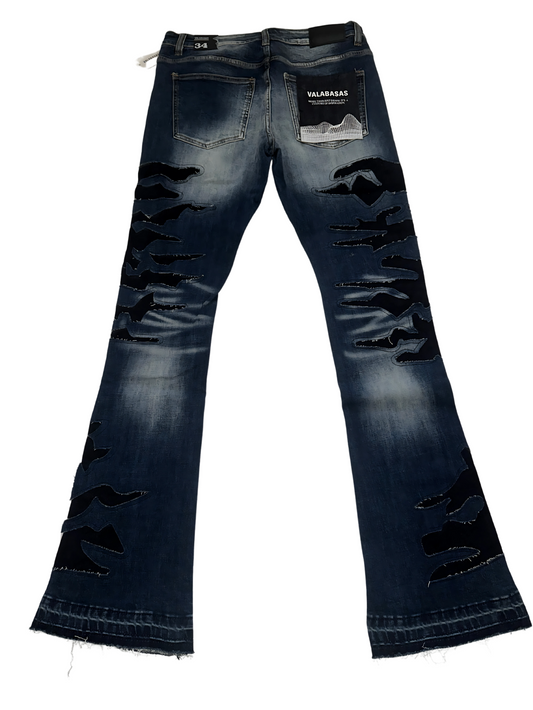 VALABASAS STACKED FLARE JEANS